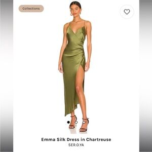 SER.O.YA Asymmetrical Chartreuse Dress